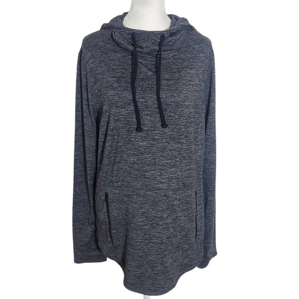 Mono B Charcoal Gray Pullover Hoodie Size Large Dark Gray Activewear Top